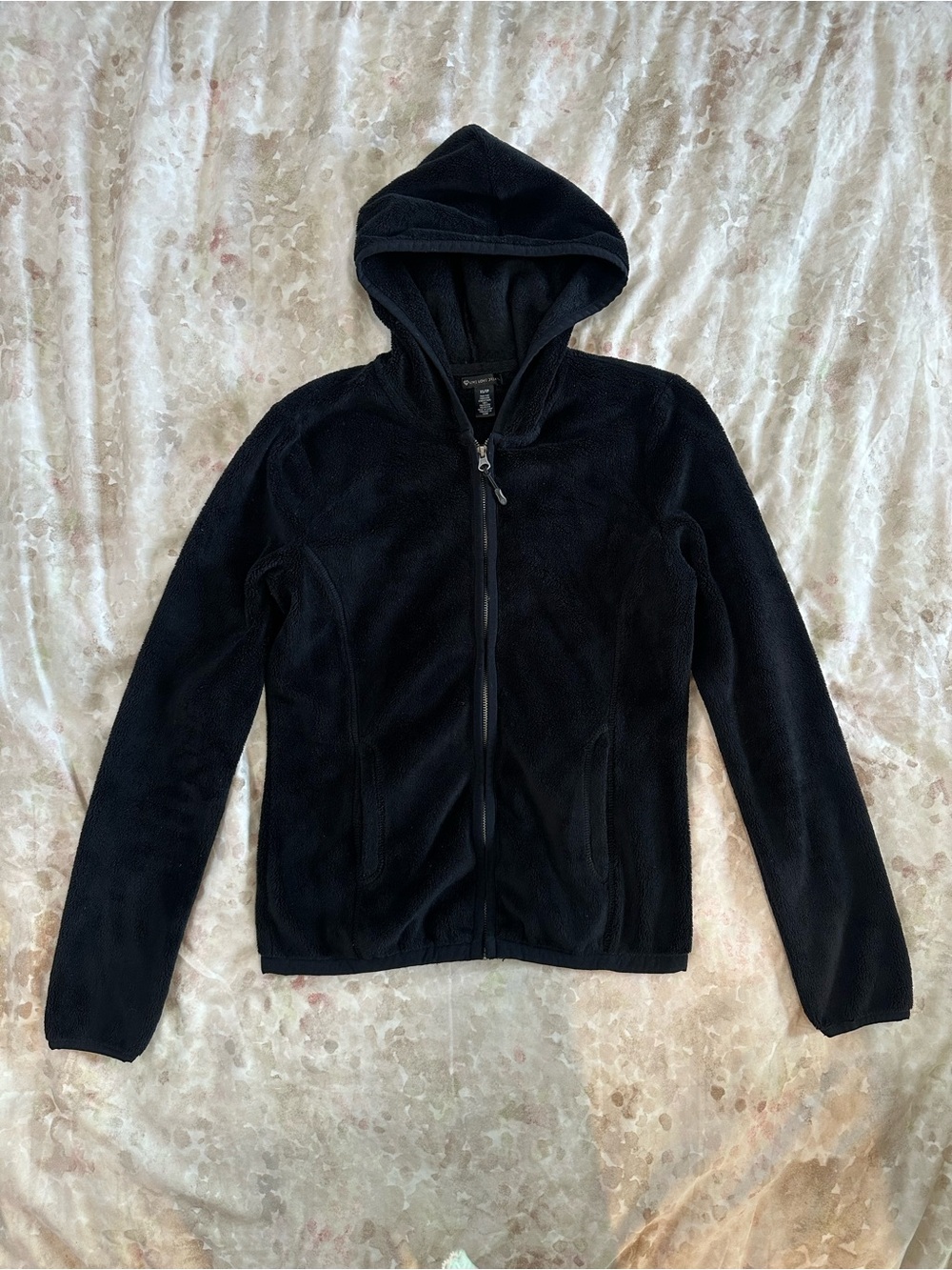 Black Fleece Hooded Zip Jacket